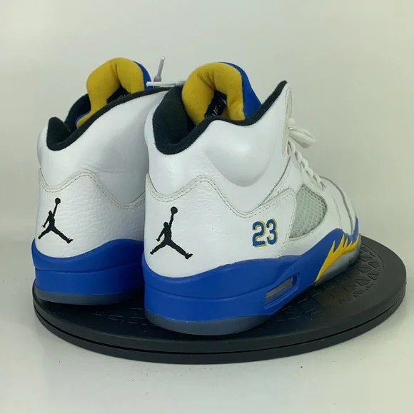 Nike Air Jordan 5 Retro 'Laney' 2013 White/Blue 136027-189 Men's Size 8 - Picture 5 of 12